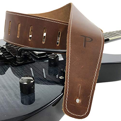 Correa ajustable - Perri's Leathers Ltd Bronw - guitarra acústica y eléctrica